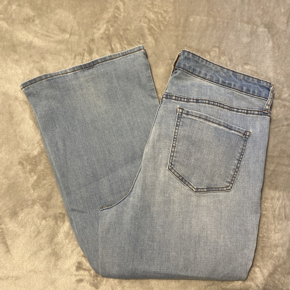 Code Bleu Jeans Womens Sz 12 Blue Light Flare Stretch Grunge Boho Hippie Classic